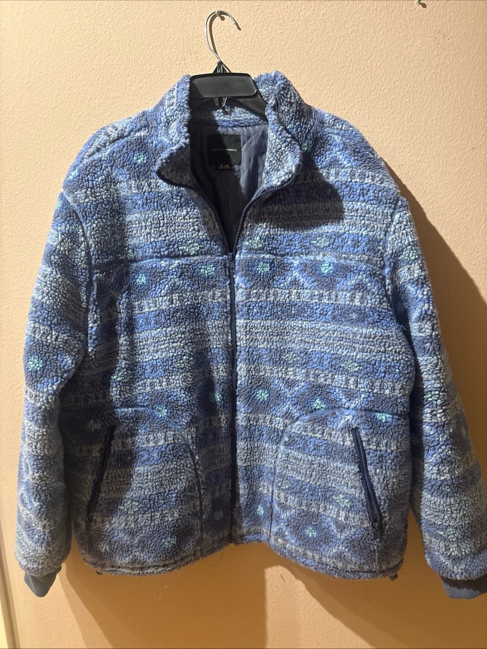 Cotton Om Mock Neck Aztec Fleece Jacket Men’s  XL